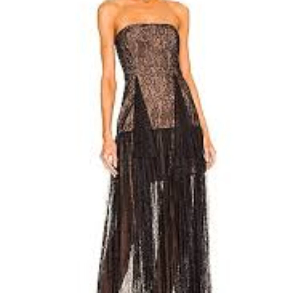 BCBGMAXAZRIA CELESTE STRAPLESS EVENING GOWN. NWT. Size 12